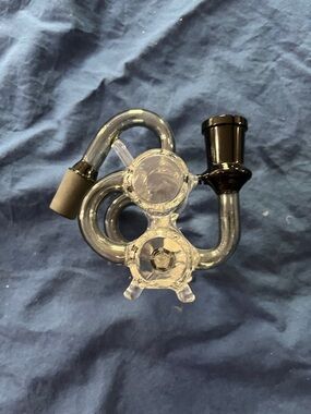 Mini two cylinder ash catcher- Clear with Black Accents